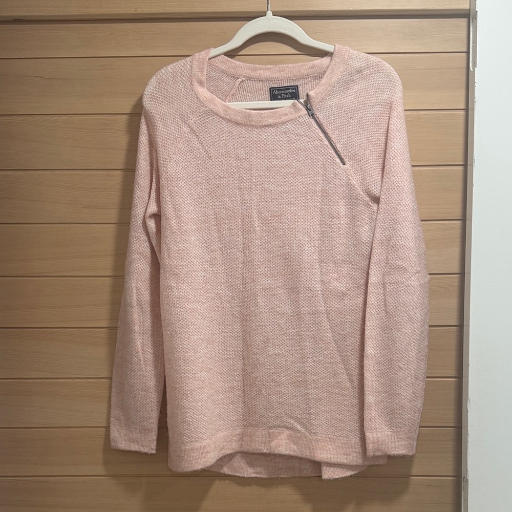 Abercrombie Blush Pink Asymmetric Zip long Sweater